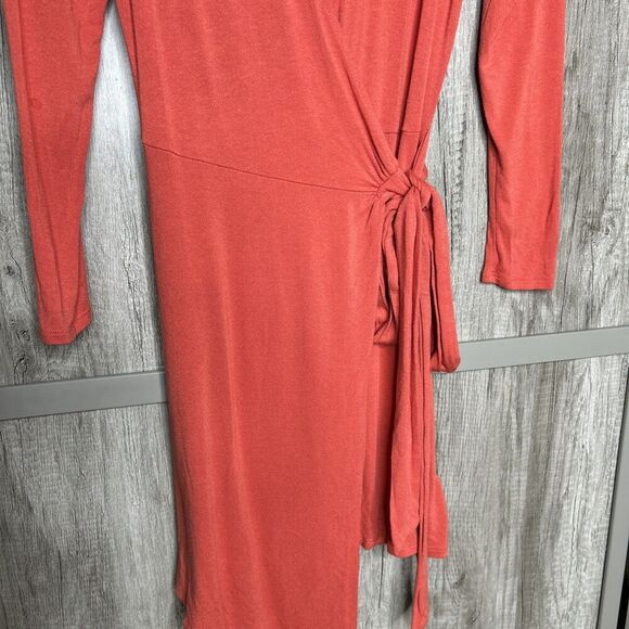 Free People Beach Dress Small Mini Wrap V Neckline Long Sleeves USA Made - Picture 3 of 7